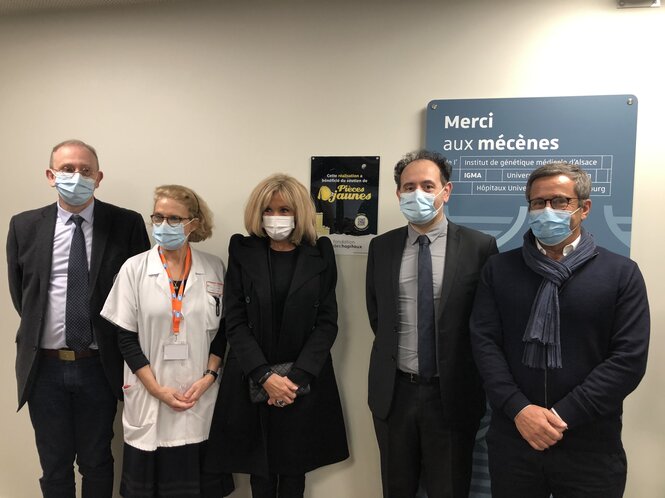 Emmanuel ANDRES, Hélène DOLLFUS, Brigitte MACRON, Michaël GALY et Jean SIBILIA© Alexandre Tatay Unistra